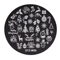 Christmas nail art stamping plate STZ-M09 with Santa, reindeer and snowflake patterns - Santa Reindeer Panorama Style (STZ-M09)