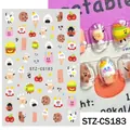 Autocollants nail art dessin animé STZ-CS183 avec motifs mignons de burgers et glaces - Style Mignon Nourriture et Animal (STZ-CS183)