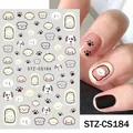 Autocollants nail art adhésifs avec motifs de chiens mignons et empreintes de pattes - Style de Chien de Dessin Animé Guérison (STZ-CS184)