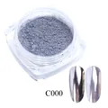 Polvere per unghie cromata argento C000 in barattolo quadrato con punte effetto specchio - Argento Specchio (C000) / Argento a Specchio