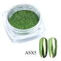 Metaalachtig groen nagelpoeder ASX5 met chroom spiegeleffect in een vierkante verpakking - Chroomgroen (ASX5) / Chroomgroen