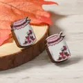 Pendientes de madera con forma de tarro y diseños de corazones pintados a mano - Estilo de Corazón de Tarro Mason (WEH4099)