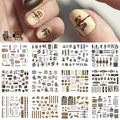 Waterproof nail art water decals featuring trendy leopard print and slogans in 12 sheet set - Animal Texture Trend Style (BN1573-1584)