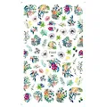 3D adhesive nail sticker with watercolor floral designs and botanical patterns, style F665 - Colorful Watercolor Floral (F665)