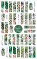 Adesivi per unghie giungla tropicale F734 con foglie di monstera e motivi floreali - Stile Verdura Foresta Tropicale (F734)