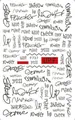 Adesivo per nail art in stile giapponese F737 con scritte di parole make-up nere eleganti - Stile Vocabolario Trucco Scritto a Mano Nero (F737)