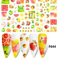 Adesivi per unghie estivi freschi con motivi a frutta colorati e design Hello Summer - Serie di Frutta Mista (F644)