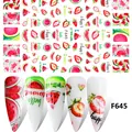 Adesivi per unghie estivi F645 con motivi di anguria e fragola, decorazione per nail art - Anguria Fragola Estiva (F645)