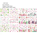 Set van 12 vellen nagelstickers met flamingo en tropische bladeren motief A1537-A1548 - Flamingo en Tropische Planten Serie (A1537-1548)
