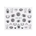 Adesivi per nail art con disegni di occhi neri, labbra e cuori modello STZ-819 - Stile Arte Occhi Labbra LOVE (STZ-819)