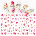 Detail of 3D self-adhesive nail stickers with peach blossom and butterfly patterns - F092 (nude Film)