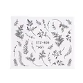 Adesivi per unghie con motivi floreali neri e rami di felce modello STZ-808 - Stile Foglie Botaniche di Felce (STZ-808)