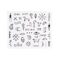 Nail art water slide decal STZ-816 featuring black tribal patterns and abstract symbols - Abstract Symbol Tribal Style (STZ-816)