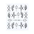 Adesivi per unghie ad acqua con fiori neri vintage, stile STZ-882 per nail art creativa - Stile Geometrico Foglia Astratta (STZ-882)