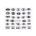 Water slide nail decal STZ-821 featuring artistic black eye designs on a white background - Various Eye Elements Collection Style (STZ-821)