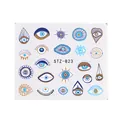Evil eye nail art water decals in blue and gold designs, style STZ-823 for manicures - Colorful Evil Eye Series Style (STZ-823)