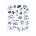 Adesivi per unghie ad acqua con fiori neri e bianchi STZ-885 per decorazione manicure - Stile Mix Floreale Bianco E Nero Semplice (STZ-885)