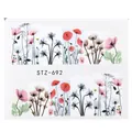 Adesivi per unghie ad acqua con vivaci disegni floreali rossi e rosa stile STZ-692 - Floreale Elegante Dipinto a Mano (STZ692)