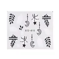 Water transfer nail art stickers featuring black floral and star designs style STZ-815 - Natural Botanical Starry Sky Style (STZ-815)