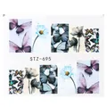 Adesivi per unghie ad acqua STZ-695 con farfalle colorate e disegni floreali artistici - Mix Farfalle e Fiori (STZ695)