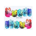 Adesivi per unghie STZ-890 con motivi floreali vintage colorati e bordi neri - Stile Floreale Acquerello in Fiore (STZ-890)