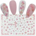 3D Japanese pink cherry blossom nail art stickers with model F444 floral designs - Pink Cherry Blossom Series Style (F444)