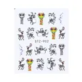 Adesivi per unghie ad acqua con fiori, uccelli e cervi design modello STZ-902 - Stile Colorato Floreale Animale Misto (STZ-902)