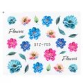 Adesivi per nail art a trasferimento d'acqua STZ-705 con motivi floreali ad acquerello - Rosa Mensile Acquerello (STZ705)