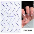 Adesivi per unghie 3D con motivi a strisce geometriche blu scuro modello STZ-CS065 - Stile Riga Geometrica Blu Scuro (STZ-CS065)
