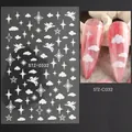 Adesivi per unghie bianchi STZ-C032 con motivi Pegasus e stelle per nail art - Stella Pegaso Bianco (STZ-CS032)