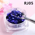 Glitter esagonali blu scuro in flacone trasparente per decorazione unghie fai-da-te - Stile Esagonale Blu Profondo (RJ05)