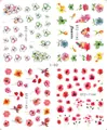 Adesivi per unghie con fiori acquerello set STZ-1141 a STZ-1144 per nail art - Rose Floreali Rosse Rosa ad Acquerello (I-02)