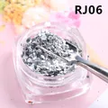 Paillettes esagonali argento per unghie in barattolo con cucchiaio per nail art decor - Stile Esagonale Argento (RJ06)
