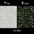 Leuchtende Nageltattoos mit Mond und Sternen im Tag-Nacht-Vergleich mit Fluoreszenz - Himmelsmond- Und Sternbildmuster (CY034)