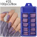 Unghie finte lunghe a ballerina viola opaco con scatola di 100 pezzi inclusa - Viola Opaco