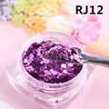 Glitter viola esagonali in vasetto con strumento in argento per manicure e nail art DIY - Stile Esagonale Viola (RJ12)