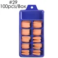 100 pezzi unghie finte lunghe ballerina rosa nude in scatola blu taglia 29 manicure - Rosa carne