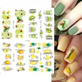 Adesivi per unghie con disegni di frutta come avocado, kiwi e limone (STZ-1197-1200) - Frutta Tropicale Avocado Limone (I-16)
