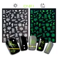 Leuchtende Halloween Nagelaufkleber CY-011 mit Geister- und Spinnennetzmotiven - Geist Spinnennetz Stil (CY-11)