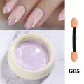 Solid aurora nail powder G05 with mermaid mirror effect and sponge applicator - Iridescent Purple (G05)
