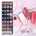 Piastra per nail art STZ-N01 con motivi floreali vintage e disegni di fiori bianchi - Stile floreale bianco (STZ-N01)