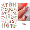 Adesivi per unghie autunnali F787 con bacche rosse e foglie per nail art DIY - Stile Bacche Rosse e Rami Autunnali (F787)