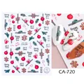 Adesivi per nail art natalizi con bastoncini di zucchero, pan di zenzero e auguri - Palla Di Natale Rossa Bianca E Citazioni Festive (CA720)