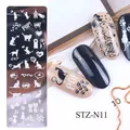 Piastra per nail art STZ-N11 con motivi pasquali di gatti e coniglietti - Stile gatto coniglio di Pasqua (STZ-N11)