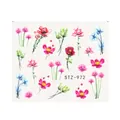 Adesivi per unghie ad acqua STZ-972 con disegni floreali acquerello e fiori colorati - Stile Floreale Acquerello a Mano Libera (STZ-972)