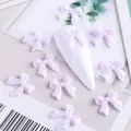 Ciondoli per nail art a fiocco viola lavanda opaco con finitura satinata e design 3D - Lavanda (XR02)