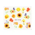 Adesivi per unghie ad acqua con girasoli e farfalle viola modello STZ-970 - Stile Floreale Girasole Rosa (STZ-970)