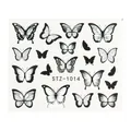 Adesivi per unghie con farfalle nere in 19 stili diversi su sfondo bianco pulito - Stile Farfalla Nera (STZ-1014)