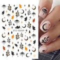 Mystic nail stickers set STZ-CS059 with snake and moon designs for bohemian nail art - Mysterious Bohemian Totem (STZ-CS59)