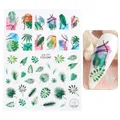 Adesivo per unghie CA-711 con foglie tropicali e linee astratte per nail art - Pianta Tropicale Linee Geometriche (CA711)